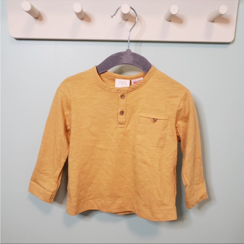 Zara Henley Pocket Long Sleeve Top